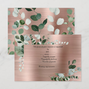 TARJETA DE RESPUESTA BOTÁNICA DE LUXE ROSE GOLD