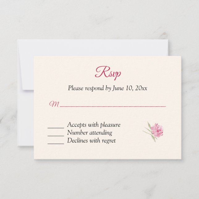 Tarjeta de respuesta Boysenberry Floral RSVP (Anverso)