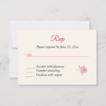 Tarjeta de respuesta Boysenberry Floral RSVP