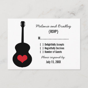 Tarjeta de respuesta cardíaca de guitarra roja/neg