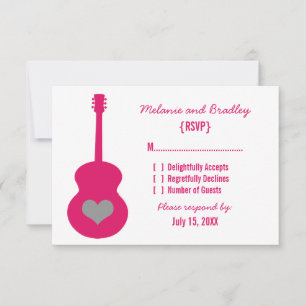 Tarjeta de respuesta cardíaca de guitarra rosa/gri