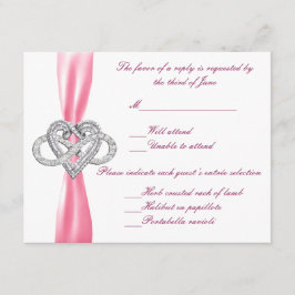 Tarjeta de respuesta cardíaca de infinito rosa