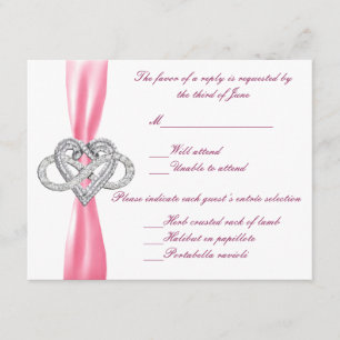 Tarjeta de respuesta cardíaca de infinito rosa