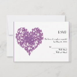 Tarjeta de respuesta cardíaca de mariposa morada