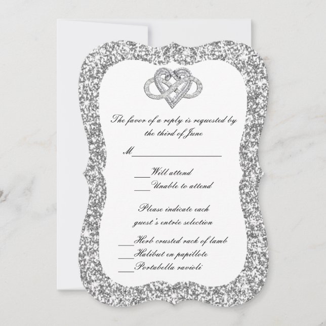 Tarjeta de respuesta cardíaca infinita Purpurina p (Anverso)