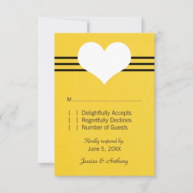 Tarjeta de respuesta cardíaca moderna, amarillo (Anverso)