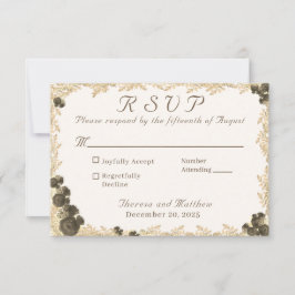 Tarjeta de Respuesta Católica Rosas Ornamentadas