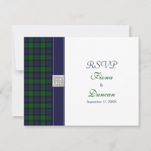 Tarjeta de respuesta celular de Black Watch Tartan