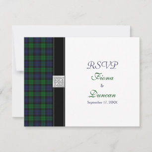 Tarjeta de respuesta celular de Black Watch Tartan