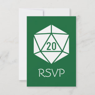 Tarjeta de respuesta Chic de Mesa en Verde