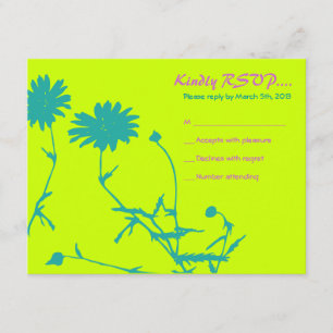 Tarjeta de respuesta Circular Retro Daisy Bat Mitz