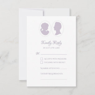 Tarjeta de respuesta clásica Regency Purple Cameo