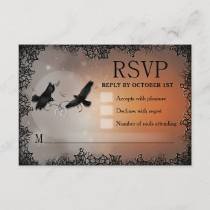 Tarjeta de respuesta coincidente Ravens Halloween
