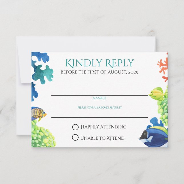 Tarjeta de respuesta colorida al acuario (Anverso)