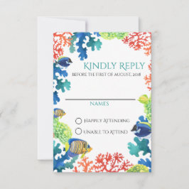 Tarjeta de respuesta colorida al acuario