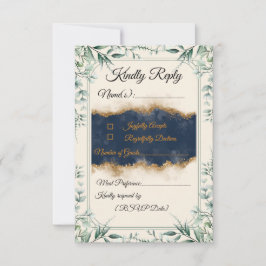 Tarjeta de Respuesta con Borde Floral | Boda Elega