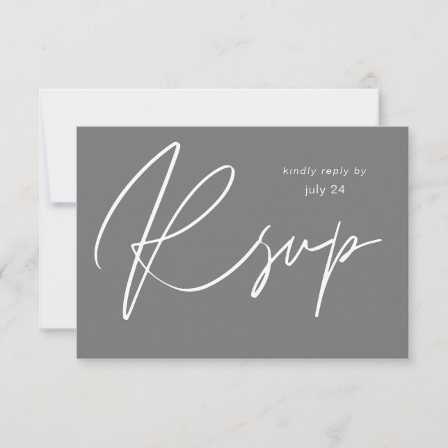 Tarjeta de respuesta con caligrafía gris MOD con c (Anverso)