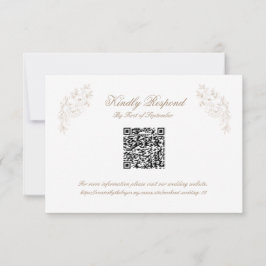 Tarjeta de respuesta con código QR de cresta de mo