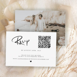 Tarjeta de respuesta con código QR económico en bl