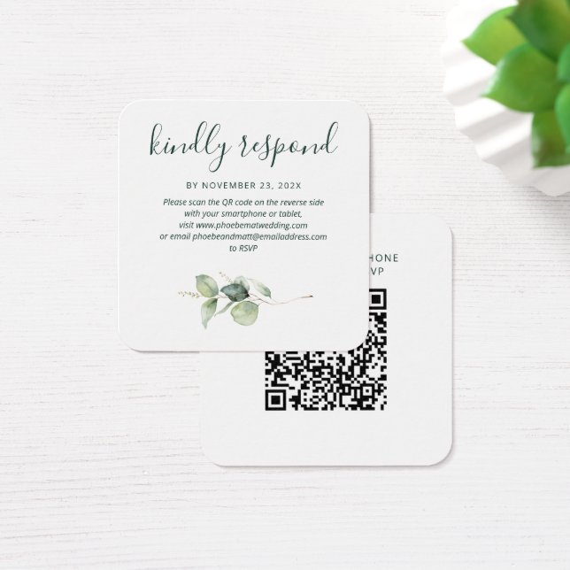 Tarjeta de respuesta con código QR elegante de euc (Escritorio)