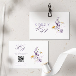 Tarjeta de respuesta con código QR floral elegante