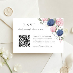 Tarjeta de respuesta con código QR para boda de ho
