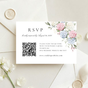 Tarjeta de respuesta con código QR para boda de ho