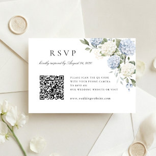 Tarjeta de respuesta con código QR para boda de ho