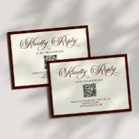Tarjeta de respuesta con código QR para boda de ma