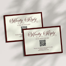 Tarjeta de respuesta con código QR para boda de ma