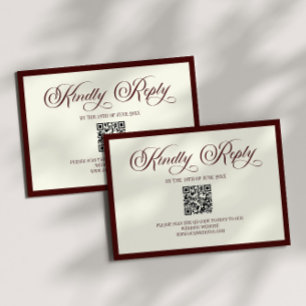 Tarjeta de respuesta con código QR para boda de ma