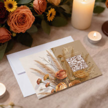 Tarjeta de respuesta con código QR para boda de ot