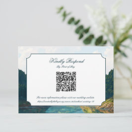 Tarjeta de respuesta con código QR para boda en el