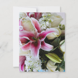 tarjeta de respuesta con cubierta floral
