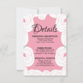 Tarjeta de respuesta con diseño de rosa rosa y bla