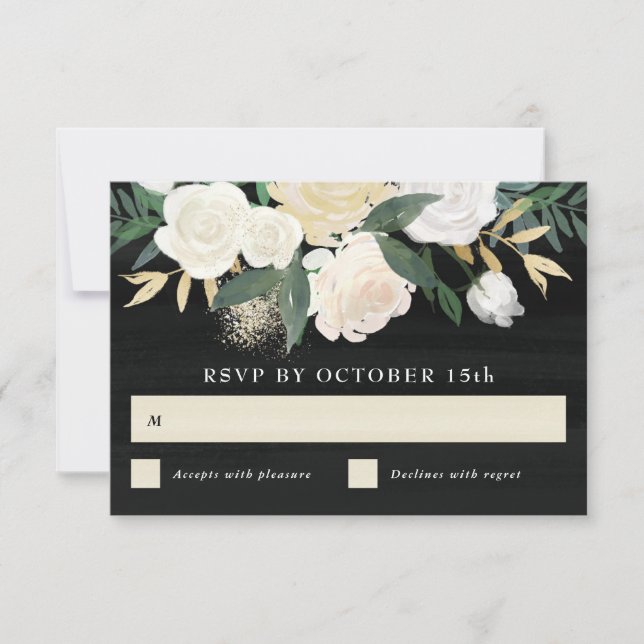 Tarjeta de respuesta con flores en acuarela + acen (Anverso)