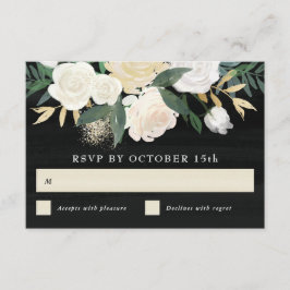 Tarjeta de respuesta con flores en acuarela + acen