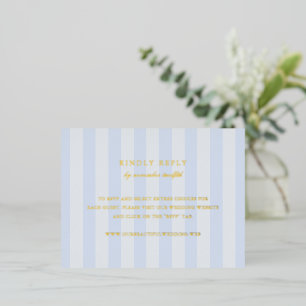 Tarjeta de respuesta con lámina para boda elegante