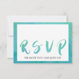 Tarjeta de respuesta con menú de playa en caligraf