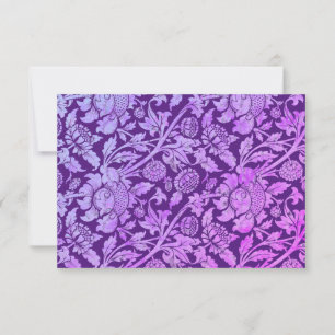 Tarjeta de respuesta con patrón floral vintage