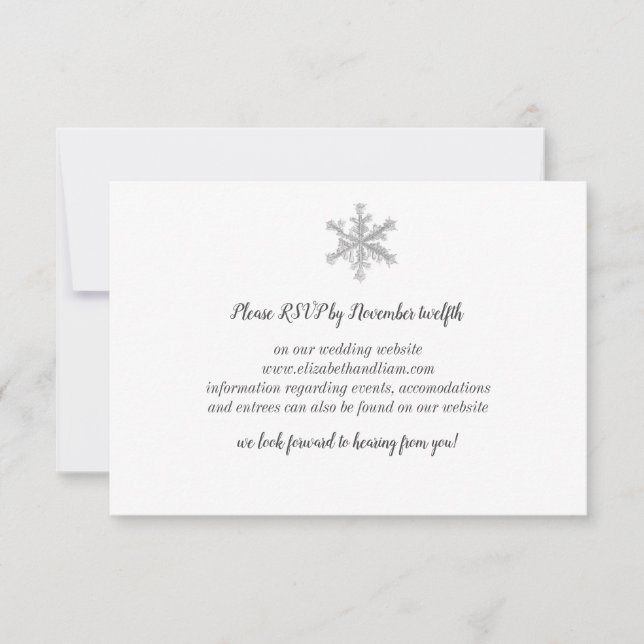 Tarjeta de respuesta copo de nieve (Anverso)