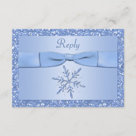 Tarjeta de respuesta Copo de Nieve Azul Hielo
