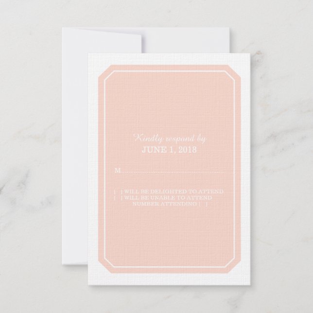 Tarjeta de respuesta Coral Simply Elegante (Anverso)