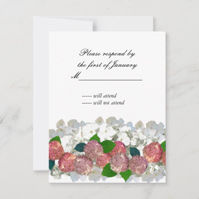 Tarjeta de respuesta coral y blanca de Florals (Anverso)