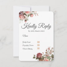 Tarjeta de respuesta de 3.5" x 5". Tarjeta de RSVP