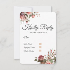Tarjeta de respuesta de 3.5" x 5". Tarjeta de RSVP