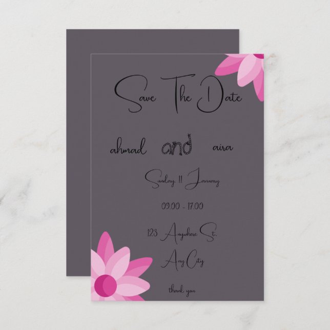 Tarjeta de respuesta de 3,5" x 5" - Tarjetas RSVP  (Anverso / Reverso)