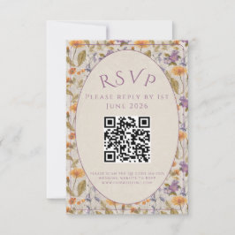 Tarjeta de respuesta de acuarela floral