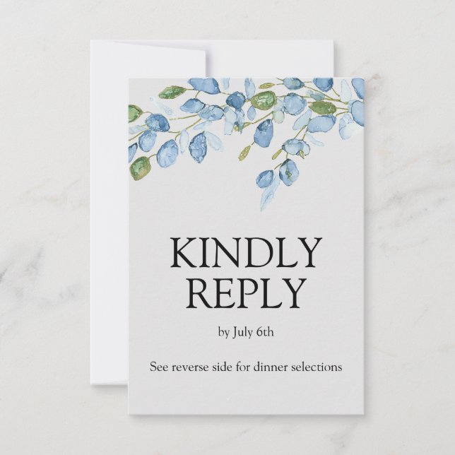 Tarjeta de respuesta de acuarela floral elegante (Anverso)