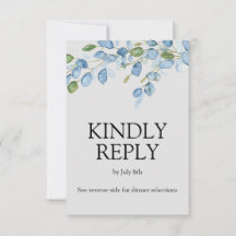 Tarjeta de respuesta de acuarela floral elegante